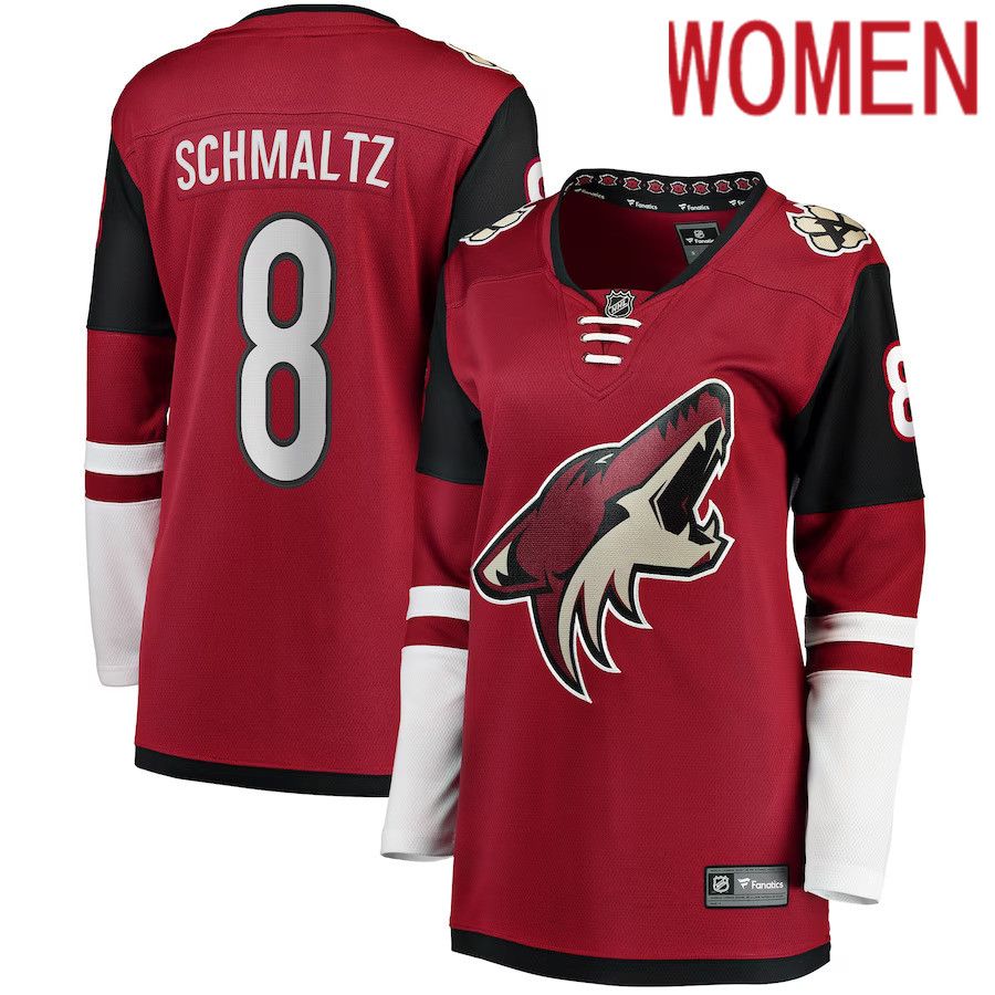 Women Arizona Coyotes 8 Nick Schmaltz Fanatics Branded Garnet Home Breakaway Player NHL Jersey